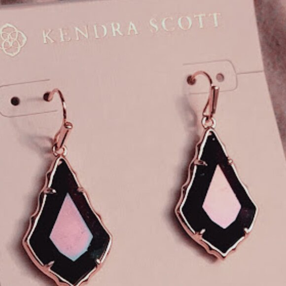 Kendra Scott Jewelry - KENDRA SCOTT Faceted Alex Gold  Earrings Iridescent purple&Green hues Goldstone